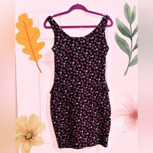 Vintage Betsey Johnson Floral Peplum Dress